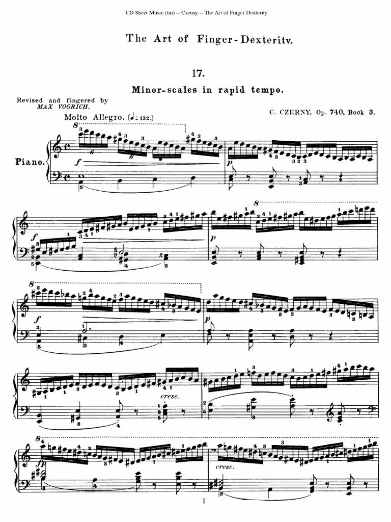 czerny art of finger dexterity